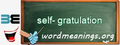 WordMeaning blackboard for self-gratulation